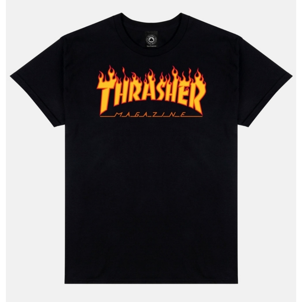 THRASHER Magazine Flame Logo Mens Tee Size Small